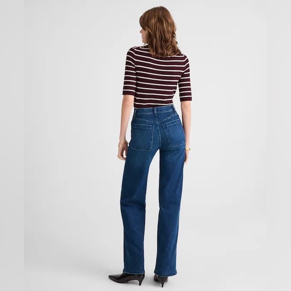 Madewell High-Rise Wide-Leg Jeans in Dark Blue - Picture 4 of 8